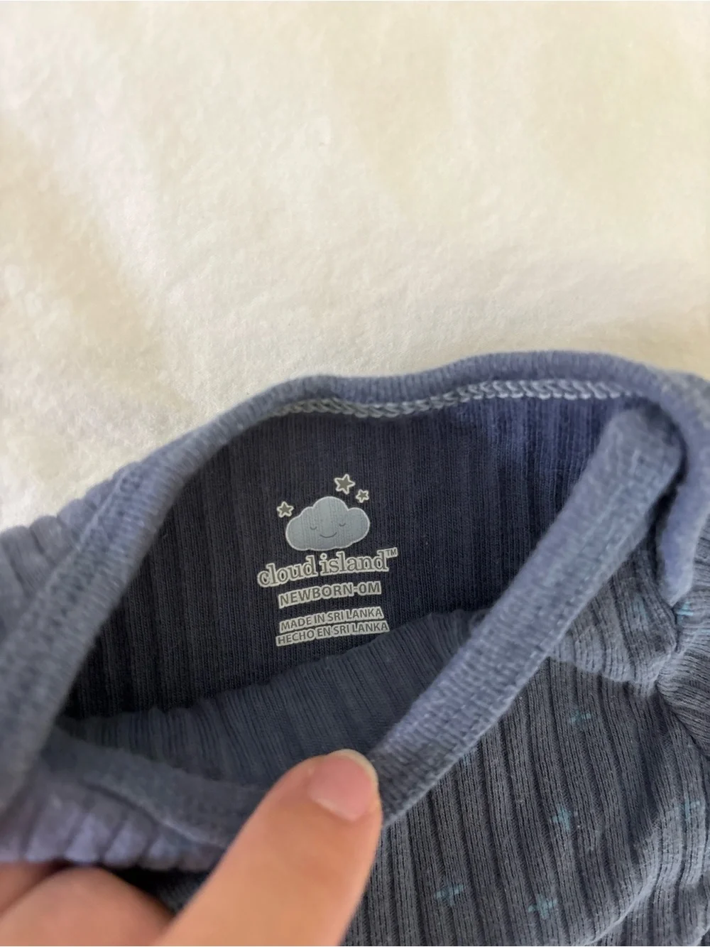 Cloud Island Navy Ribbed Long-Sleeve Baby Pajama Set